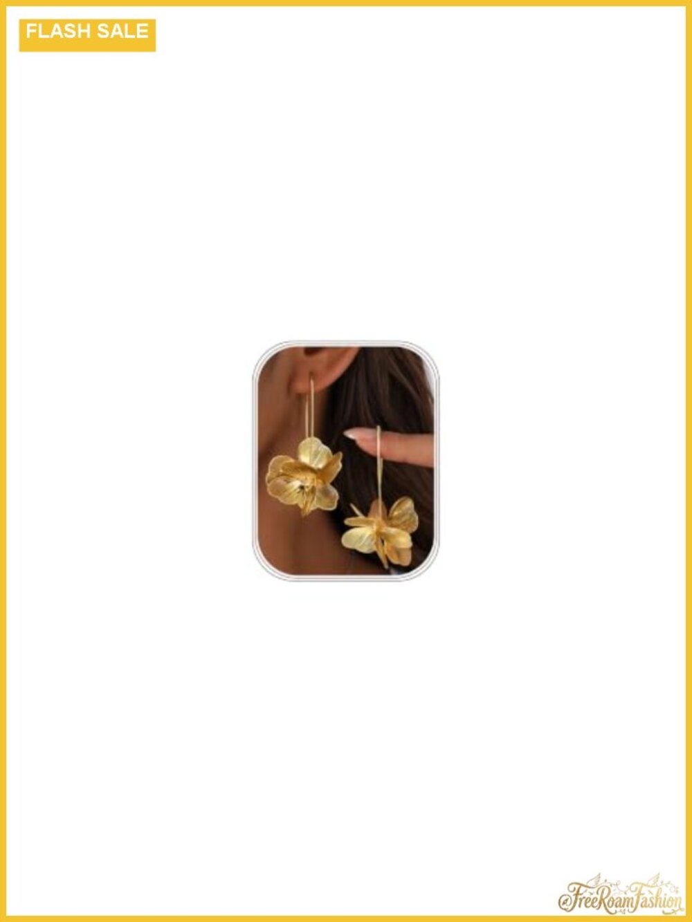 Gold Flower Dangle Earrings for Women S925 Silver Post Drop Earrings